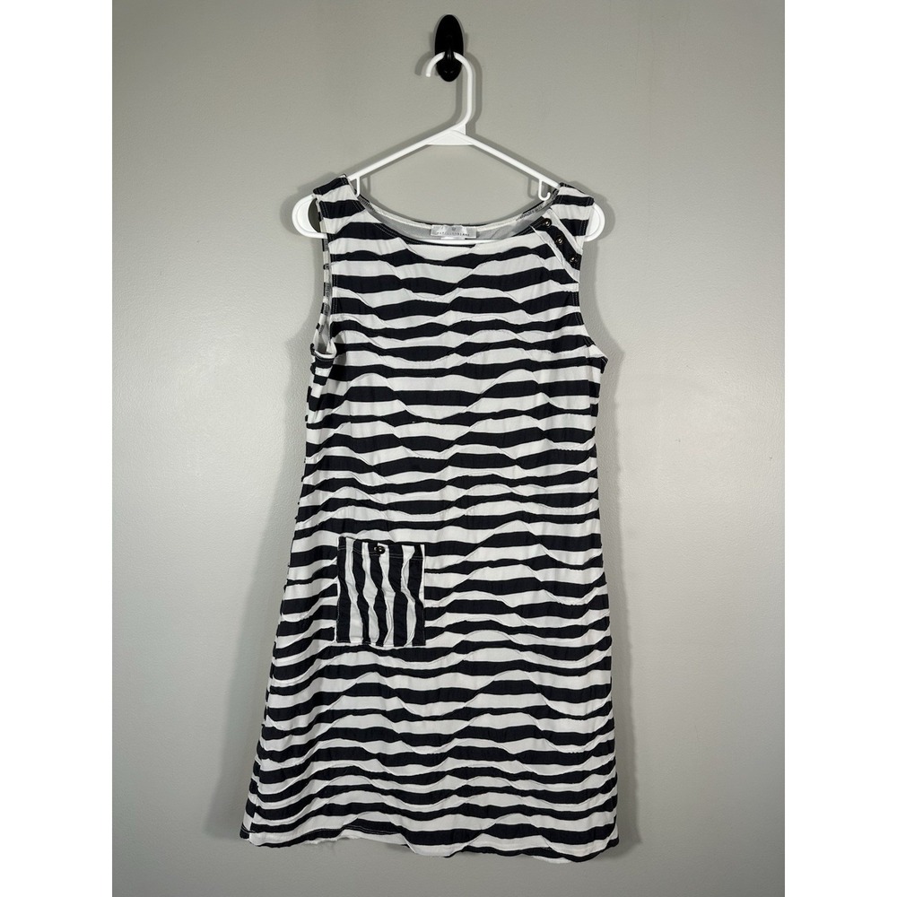 Papillon Blanc Dress Womens Large Grey Shift Sleeveless Textured